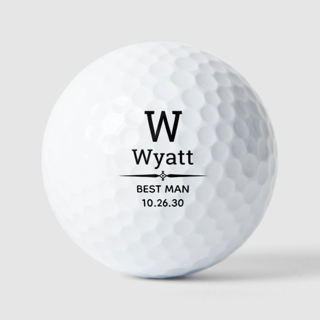 Balles de golf monogrammées pour le témoin (Recto)