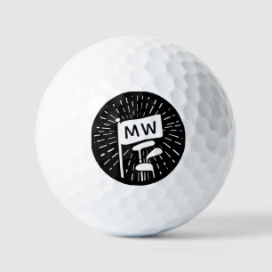 Balles De Golf Monogrammes modernes Rétro Initiales Clubs de Golf