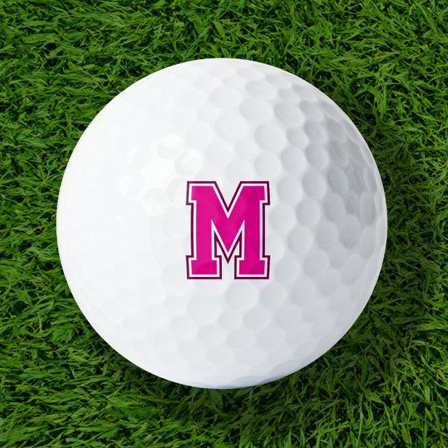 Balles De Golf Monographie rose (Créateur téléchargé)