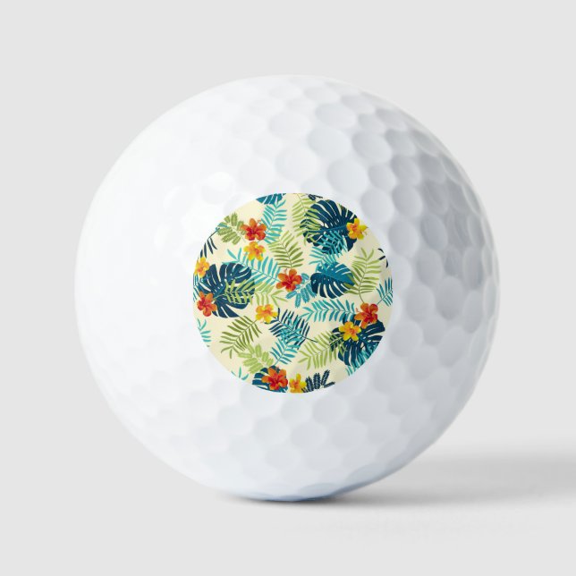 Balles De Golf Monstère tropicale Hibiscus Motif d'été (Recto)