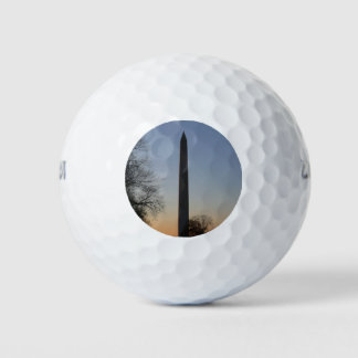 Balles De Golf Monument de Washington au coucher du soleil