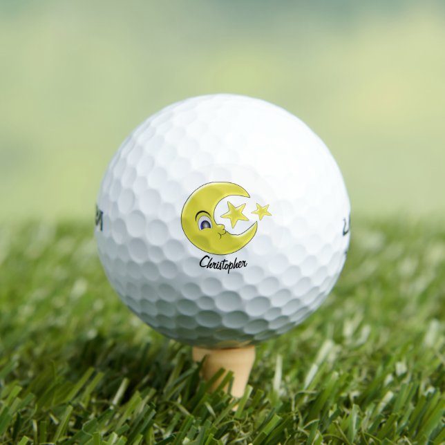Balles De Golf Moon And Stars Design (T-shirt Insitu)