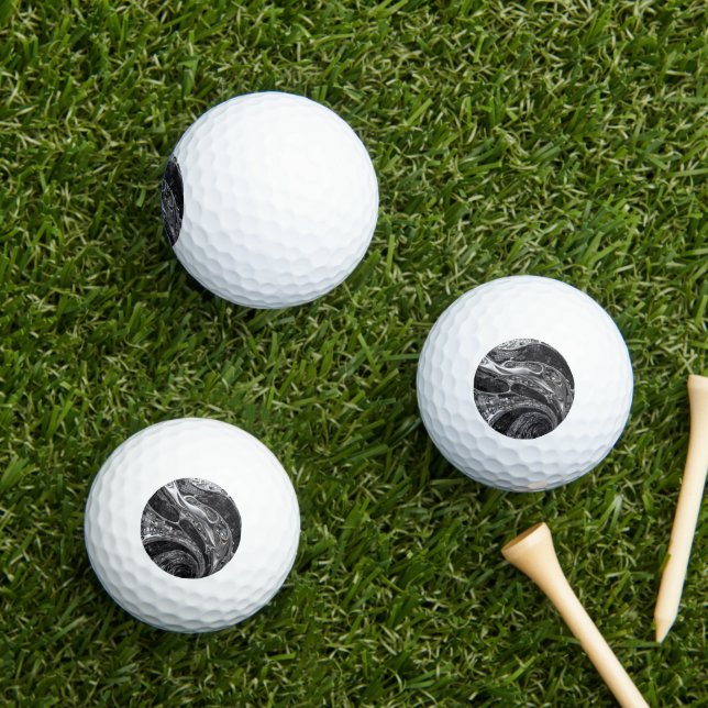 Balles De Golf Mosaïque liquide chrome argenté (Herbe in situ)