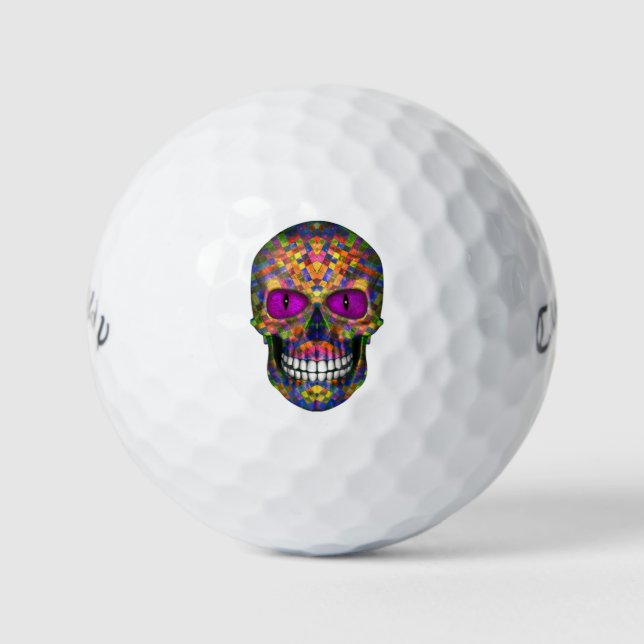 Balles De Golf Mosaïque pourpre Crâne sucre Zombie Golf Balls (Devant)