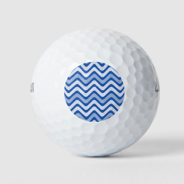Balles De Golf Motif bleu ondulé (Devant)