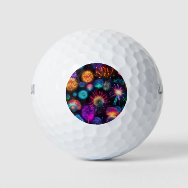 Balles De Golf Motif brillant couleur Neon éclate (Devant)