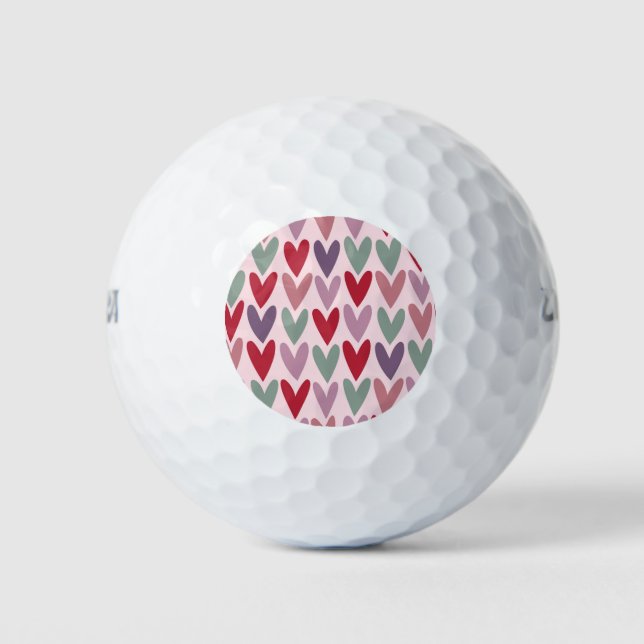 Balles De Golf Motif Cœurs 1 (Devant)