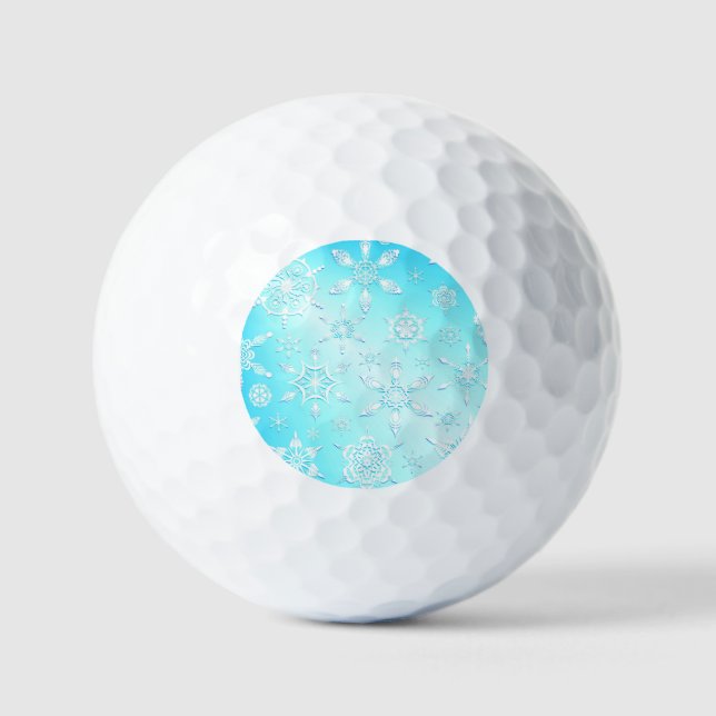 Balles De Golf Motif Crystal Snowflakes (Recto)