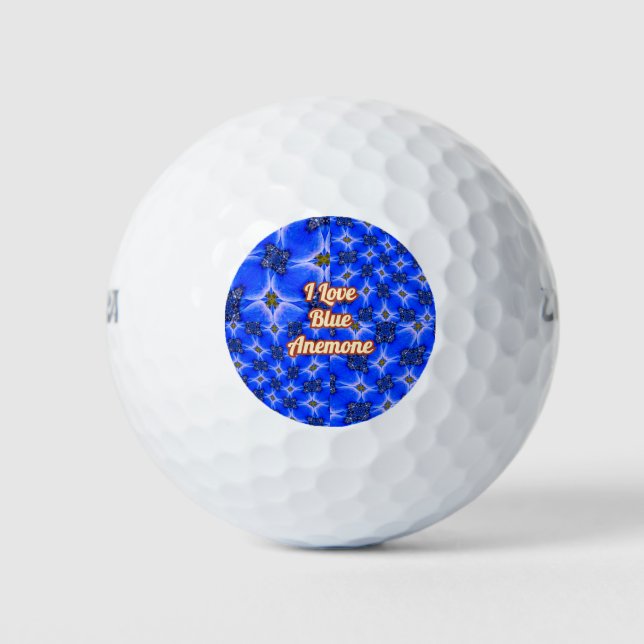 Balles De Golf Motif d'anémone du Jardin bleu (Devant)