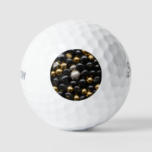 Balles De Golf Motif de boules de golf - Sphères noir, or et arge
