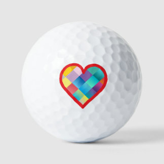 Balles De Golf Motif de cœur multicolore