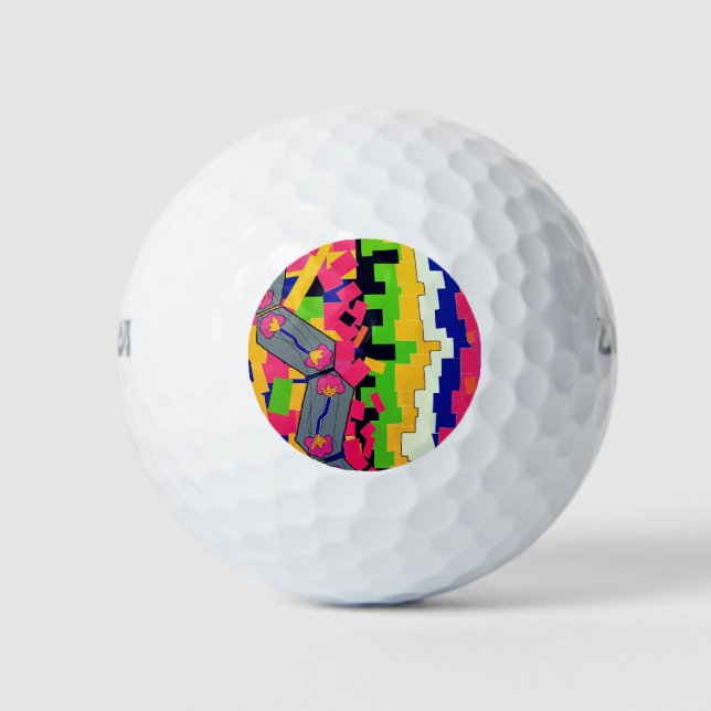 Balles De Golf Motif de fleurs brillantes (Devant)