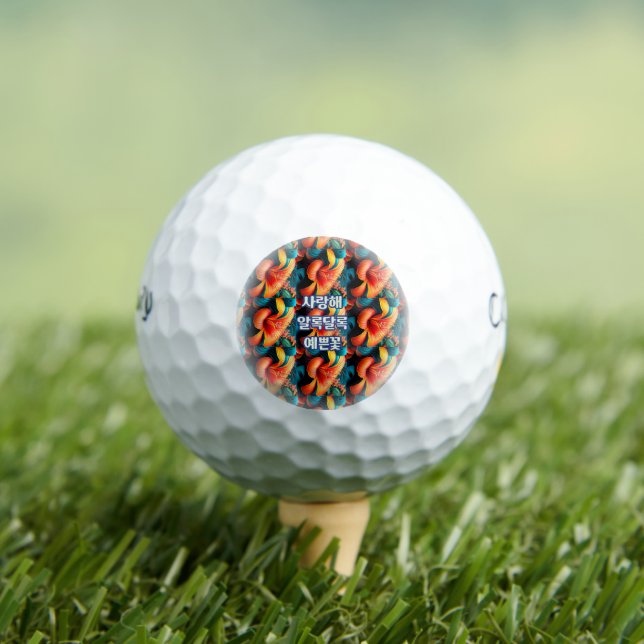 Balles De Golf Motif de fleurs roses saumons (T-shirt Insitu)