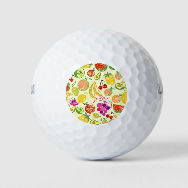 Balles De Golf Motif de fruits (Devant)