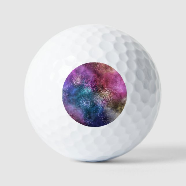 Balles De Golf Motif de galaxie coloré (Recto)