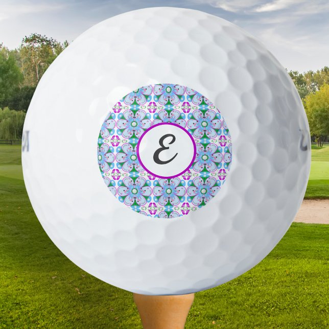 Balles De Golf Motif de golf pour femmes Monogram rose personnali (Créateur téléchargé)