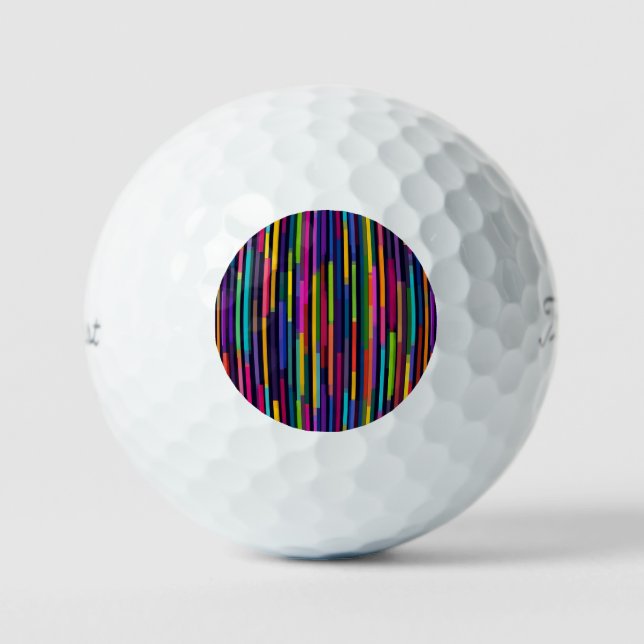 Balles De Golf Motif de rayure verticale néon (Recto)