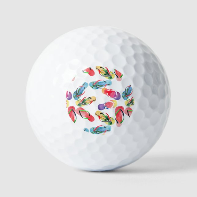 Balles De Golf Motif des tongs de plage d'été (Recto)