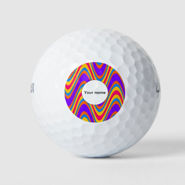Balles De Golf Motif des vagues colorées (Devant)