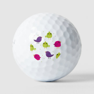 Balles De Golf Motif d'oiseaux mignons colorés