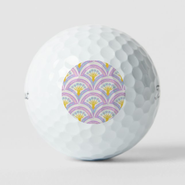 Balles De Golf Motif en coquille de couleur pastel (Recto)