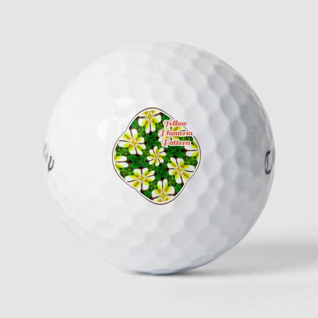 Balles De Golf Motif frangipanier jaune (Devant)