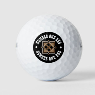 Balles De Golf Motif géométrique Brown et noir