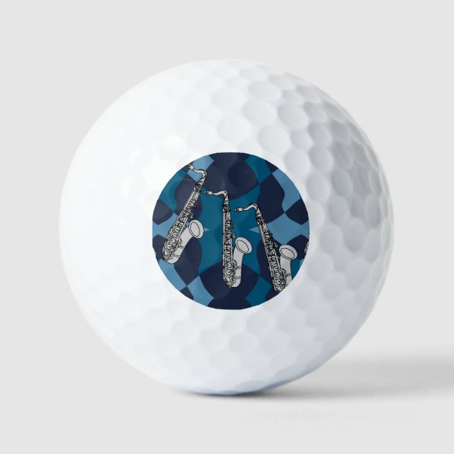 Balles De Golf Motif gris saxophone (Recto)