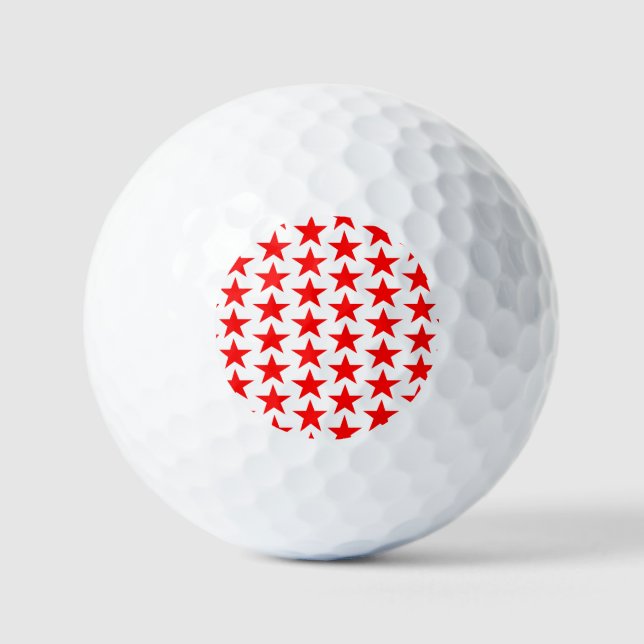 Balles De Golf Motif Little Red Stars (Recto)