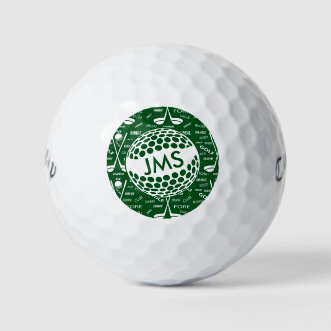 Balles De Golf Motif monogramme pour Golfer (Devant)