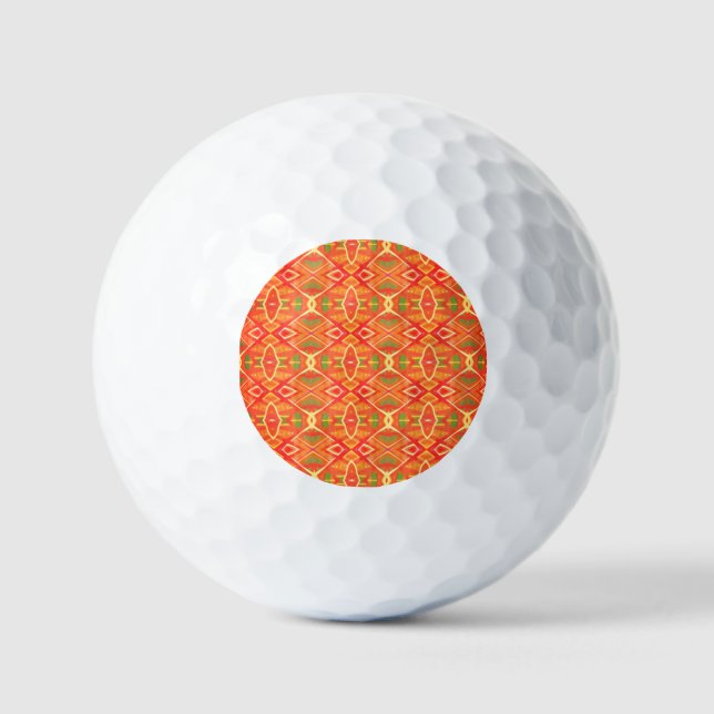 Balles De Golf Motif orange et vert (Recto)