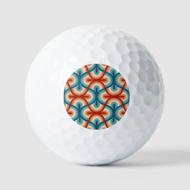 Balles De Golf Motif Retro Summer Rainbow Stripes (Recto)