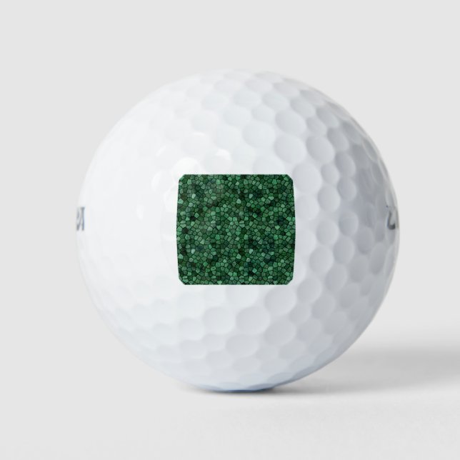Balles De Golf Motif Terrazzo Patchwork Pavé Vert Jade (Devant)