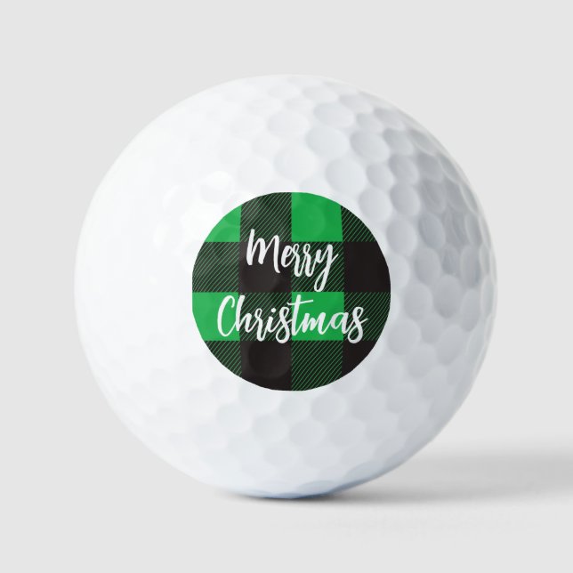 Balles De Golf Motif vert Joyeux Noël (Recto)