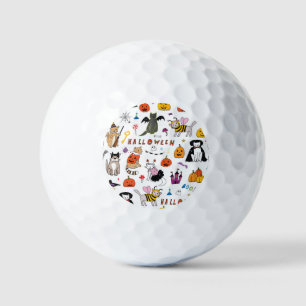 Balles De Golf Motif Vintage Halloween Cats
