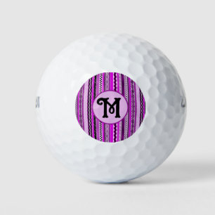 Balles De Golf Motif violet et noir Jouer des bandes Personnalisé