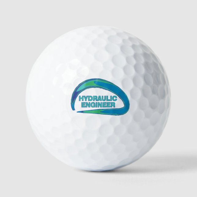 Balles De Golf Mug Ingénieur Hydraulicien Blue Wave (Recto)