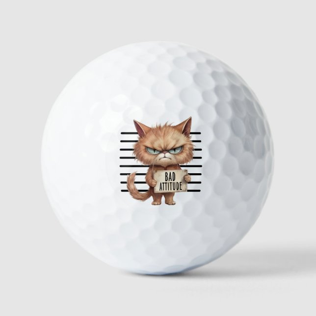 Balles De Golf Mugshot de chat drôle et mignon (Recto)