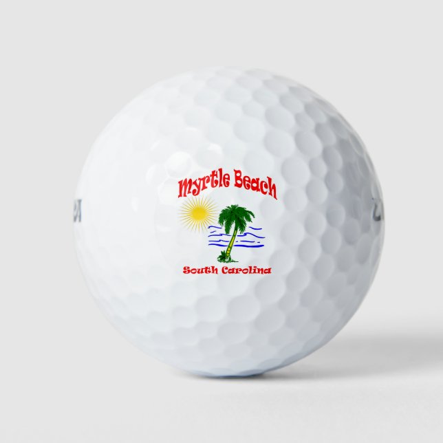 Balles De Golf Myrtle Beach SC Palm Tree Water Design (Devant)
