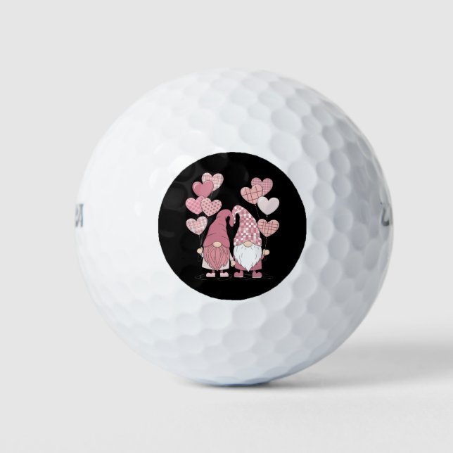 Balles De Golf Nains de la Saint-Valentin à carreaux buffles rose (Devant)