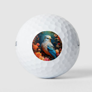 Balles De Golf Nature lunaire Oiseau bleu