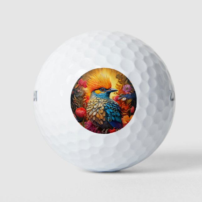 Balles De Golf Nature lunaire Oiseau bleu No 2 (Devant)