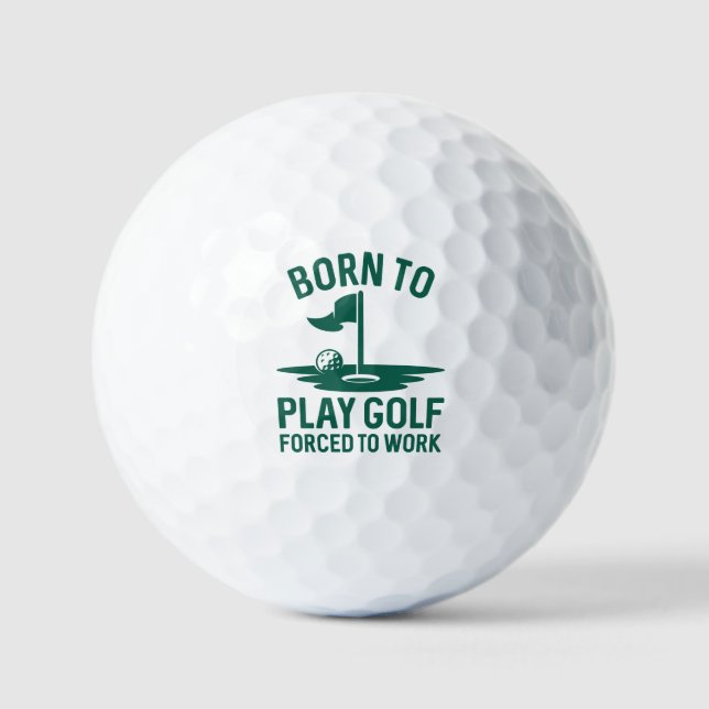 Balles De Golf Né Au Golf Forcé À Travailler (Recto)