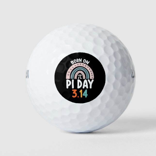 Balles De Golf Né Le Jour Du Pi Anniversaire Math Funny (Devant)