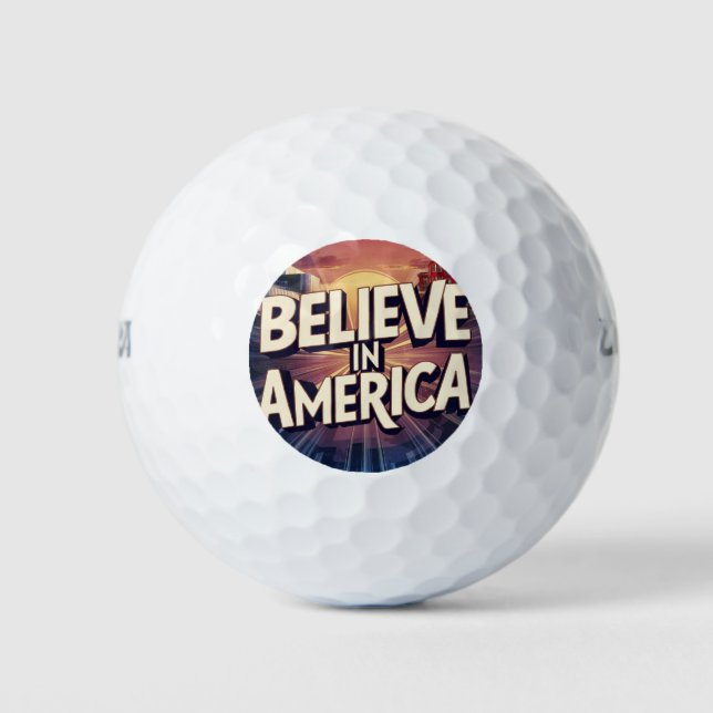 Balles De Golf "Né pour le Bal de Golf Patriotique America" (Devant)