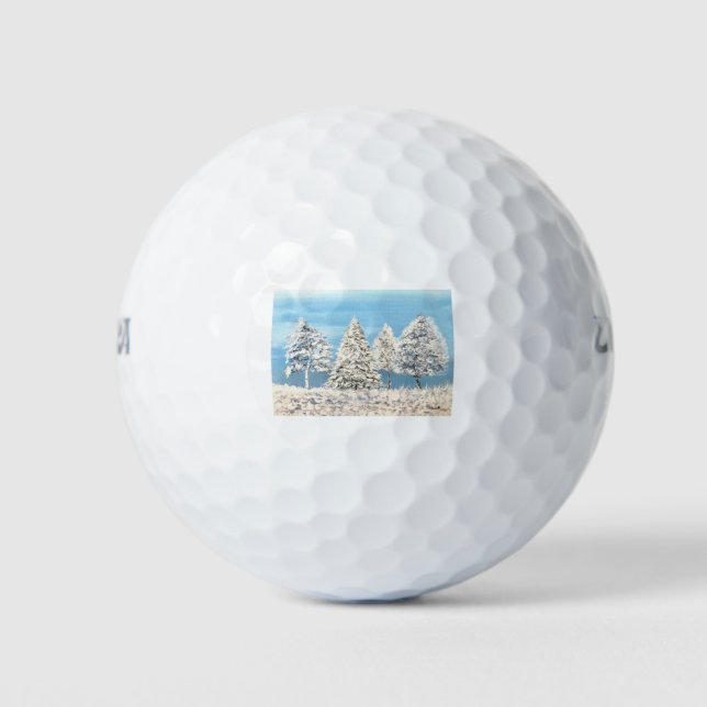 Balles De Golf Neige hiver merveilleux Noël festif (Devant)