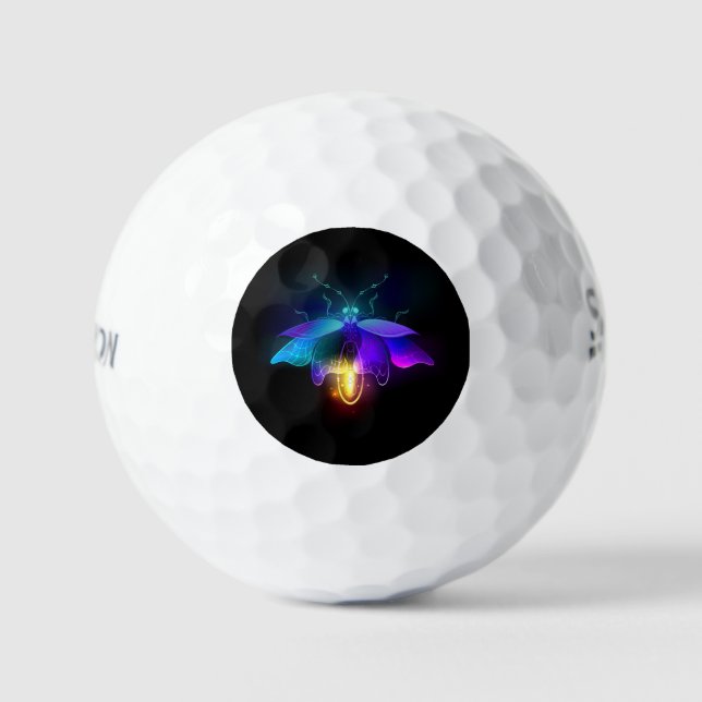 Balles De Golf Neon Firefly sur noir (Recto)