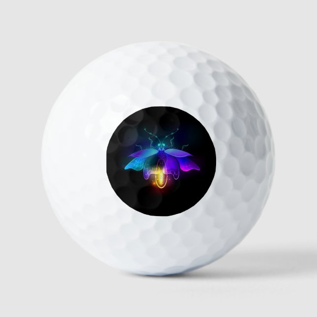 Balles De Golf Neon Firefly sur noir (Recto)