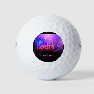 Balles De Golf Neon Pink Girls Sign Thunder_cove