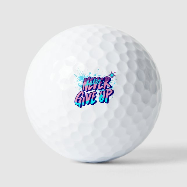 BALLES DE GOLF NEVER GIVE UP  (Recto)